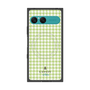 プレミアムスクエアケース with SnapMag［ Houndstooth Pattern Green with LANVIN en Bleu logo- ランバン 千鳥格子柄 グリーン ］