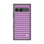 プレミアムスクエアケース with SnapMag［ Checkered Purple - ギンガムチェック パープル ］