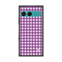プレミアムスクエアケース with SnapMag［ Checkered Purple - ギンガムチェック パープル ］