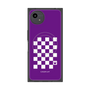 プレミアムスクエアケース with SnapMag［ Racing checkered flag Purple - レーシングチェッカーフラッグ パープル ］