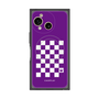 プレミアムスクエアケース with SnapMag［ Racing checkered flag Purple - レーシングチェッカーフラッグ パープル ］