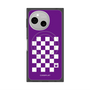 プレミアムスクエアケース with SnapMag［ Racing checkered flag Purple - レーシングチェッカーフラッグ パープル ］