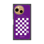 プレミアムスクエアケース with SnapMag［ Racing checkered flag Purple - レーシングチェッカーフラッグ パープル ］