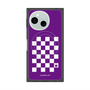プレミアムスクエアケース with SnapMag［ Racing checkered flag Purple - レーシングチェッカーフラッグ パープル ］