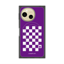 プレミアムスクエアケース with SnapMag［ Racing checkered flag Purple - レーシングチェッカーフラッグ パープル ］