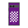 プレミアムスクエアケース with SnapMag［ Racing checkered flag Purple - レーシングチェッカーフラッグ パープル ］
