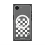 プレミアムスクエアケース with SnapMag［ Racing checkered flag White - レーシングチェッカーフラッグ ホワイト ］