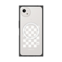 プレミアムスクエアケース with SnapMag［ Racing checkered flag White - レーシングチェッカーフラッグ ホワイト ］