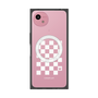 プレミアムスクエアケース with SnapMag［ Racing checkered flag White - レーシングチェッカーフラッグ ホワイト ］