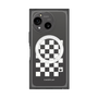 プレミアムスクエアケース with SnapMag［ Racing checkered flag White - レーシングチェッカーフラッグ ホワイト ］