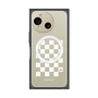 プレミアムスクエアケース with SnapMag［ Racing checkered flag White - レーシングチェッカーフラッグ ホワイト ］