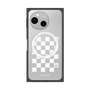 プレミアムスクエアケース with SnapMag［ Racing checkered flag White - レーシングチェッカーフラッグ ホワイト ］