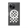 プレミアムスクエアケース with SnapMag［ Racing checkered flag White - レーシングチェッカーフラッグ ホワイト ］