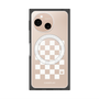 プレミアムスクエアケース with SnapMag［ Racing checkered flag White - レーシングチェッカーフラッグ ホワイト ］