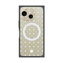 プレミアムスクエアケース with SnapMag［ CASEPLAY Crown dots White - ケースプレイ・クラウン・ドッツ ホワイト ］