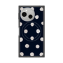 プレミアムスクエアケース with SnapMag［ 水彩ドット・レトロカラー - Navy ］