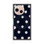 プレミアムスクエアケース with SnapMag［ 水彩ドット・レトロカラー - Navy ］