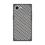 プレミアムスクエアケース with SnapMag［ Small Stripe - Gray × Black ］