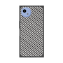 プレミアムスクエアケース with SnapMag［ Small Stripe - Gray × Black ］