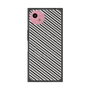 プレミアムスクエアケース with SnapMag［ Small Stripe - Gray × Black ］