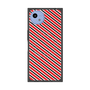 プレミアムスクエアケース with SnapMag［ Small Stripe - Red × Black ］