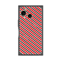 プレミアムスクエアケース with SnapMag［ Small Stripe - Red × Black ］