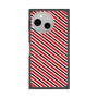 プレミアムスクエアケース with SnapMag［ Small Stripe - Red × Black ］