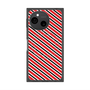 プレミアムスクエアケース with SnapMag［ Small Stripe - Red × Black ］