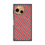 プレミアムスクエアケース with SnapMag［ Small Stripe - Red × Black ］