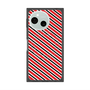プレミアムスクエアケース with SnapMag［ Small Stripe - Red × Black ］