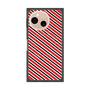 プレミアムスクエアケース with SnapMag［ Small Stripe - Red × Black ］