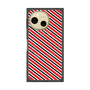 プレミアムスクエアケース with SnapMag［ Small Stripe - Red × Black ］