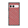 プレミアムスクエアケース with SnapMag［ Small Stripe - Red × Black ］