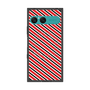 プレミアムスクエアケース with SnapMag［ Small Stripe - Red × Black ］