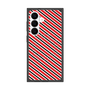 プレミアムスクエアケース with SnapMag［ Small Stripe - Red × Black ］