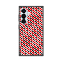 プレミアムスクエアケース with SnapMag［ Small Stripe - Red × Black ］