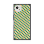 プレミアムスクエアケース with SnapMag［ Small Stripe - Green × Orange ］
