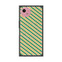 プレミアムスクエアケース with SnapMag［ Small Stripe - Green × Orange ］