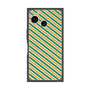 プレミアムスクエアケース with SnapMag［ Small Stripe - Green × Orange ］