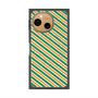 プレミアムスクエアケース with SnapMag［ Small Stripe - Green × Orange ］