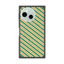 プレミアムスクエアケース with SnapMag［ Small Stripe - Green × Orange ］