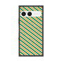 プレミアムスクエアケース with SnapMag［ Small Stripe - Green × Orange ］