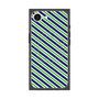 プレミアムスクエアケース with SnapMag［ Small Stripe - Navy × Green ］
