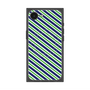 プレミアムスクエアケース with SnapMag［ Small Stripe - Navy × Green ］