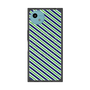 プレミアムスクエアケース with SnapMag［ Small Stripe - Navy × Green ］