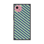 プレミアムスクエアケース with SnapMag［ Small Stripe - Navy × Green ］