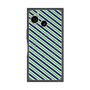 プレミアムスクエアケース with SnapMag［ Small Stripe - Navy × Green ］