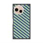 プレミアムスクエアケース with SnapMag［ Small Stripe - Navy × Green ］