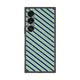 プレミアムスクエアケース with SnapMag［ Small Stripe - Navy × Green ］