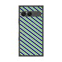 プレミアムスクエアケース with SnapMag［ Small Stripe - Navy × Green ］